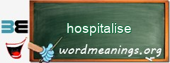 WordMeaning blackboard for hospitalise